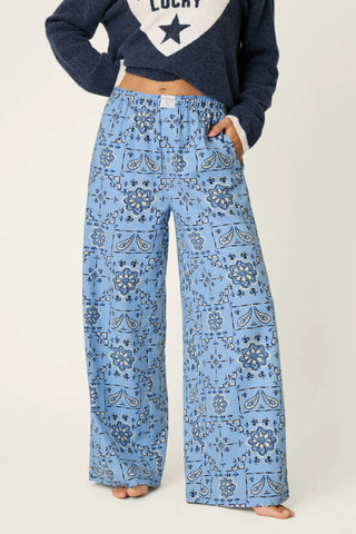 Classic Paisley Bandana Print Flannel Pajama Pants