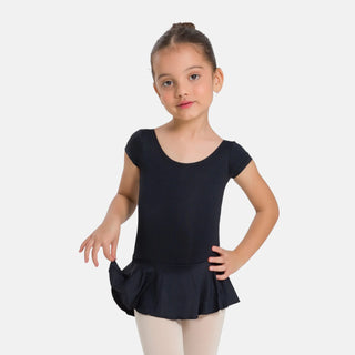 SL122 Christabel Child Cap Sleeve Dress Leotard - Black