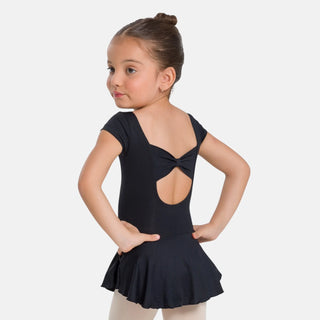 SL122 Christabel Child Cap Sleeve Dress Leotard - Black