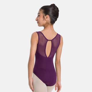 SL128 Gemmete High Neck Leo w/ Key-Hole Back / Dark Purple