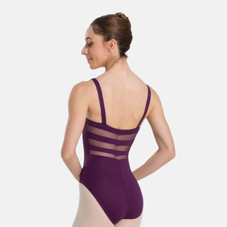 SL131 Josephine Adult Pinch Front Mesh Back Leo - Dark Purple