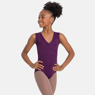 Sl166 Child Empire Waist Tank Leo - Dark Purple