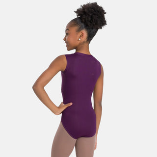 Sl166 Child Empire Waist Tank Leo - Dark Purple