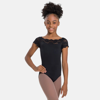 SL17 Tilly Child Cap Sleeve Leotard - Black