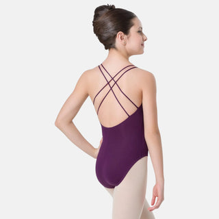 Sl19 Lynn - Dark Purple - Strappy Back Empire Waist Leo