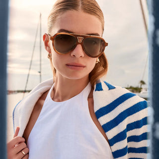 DIFF Tosca II Tawny Tortoise + Brown Gradient Sunglasses