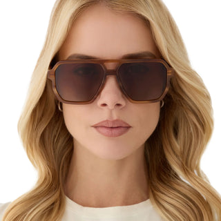 DIFF Cameron Polarized Sunglasses - Tawny Tortoise + Brown Gradient