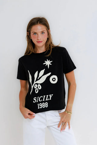 Sicily 1988 Everyday Tee - Vintage Black // Sunny Somewhere