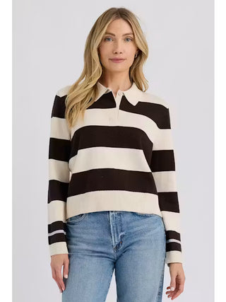 Shawn Polo Sweater - Cream Combo // Stitches and Stripes