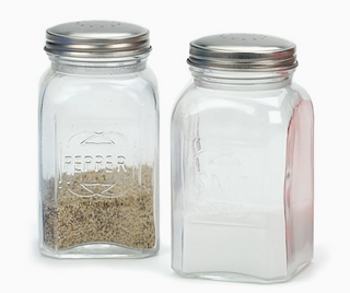 Retro Glass Salt & Pepper Set- Clear