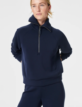 Spanx Air Essentials Half Zip - Timeless Navy