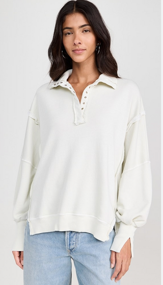 Free People Camden Henley- Optic White