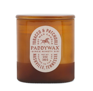 Paddywax- Tobacco & Patchouli 12 oz Vista Candle