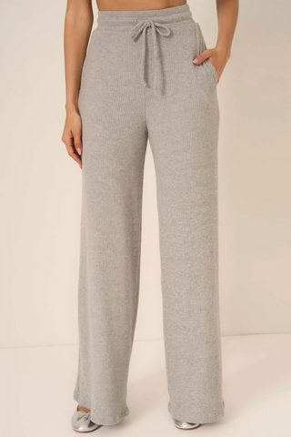 Project Social T- Zoey Brushed Rib Pant- Grey