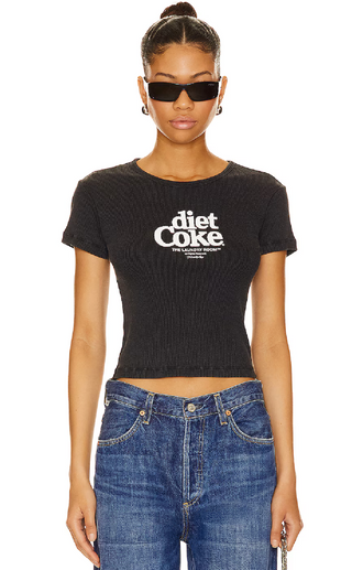 The Laundry Room Diet Coke Baby Tee- Black Snow