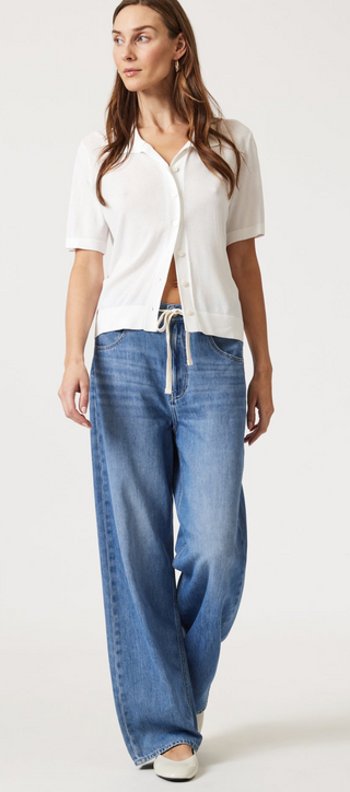 Mavi- Nella Light Blue Well Blue High Rise Loose Wide Leg Jeans With Tie