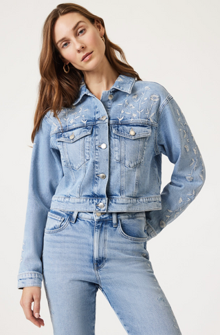 Mavi- Harmony Light Blue Bloom Embroidered Denim Jacket