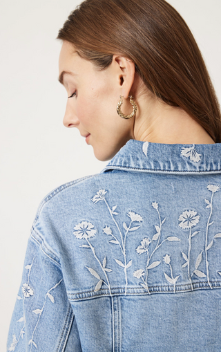 Mavi- Harmony Light Blue Bloom Embroidered Denim Jacket