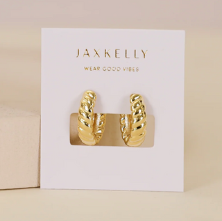 JAXKELLY Small Channel Gold Hoop Earrings