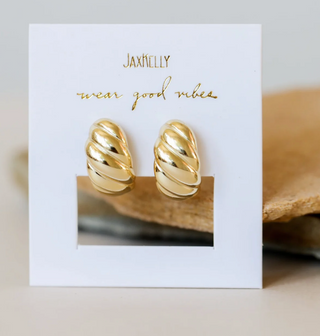 JAXKELLY Swirl Gold Hoop Earrings