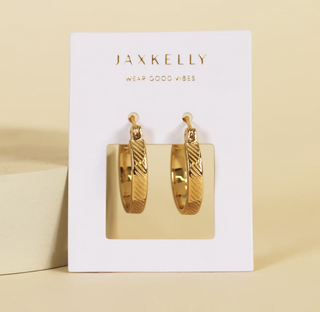 JAXKELLY Textured Gold Hoop Earrings