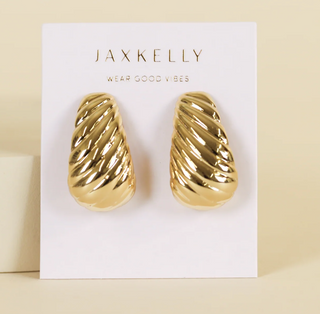 JAXKELLY Bold Swirl Gold Earrings