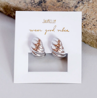 JAXKELLY Silver Swirl Hoop Earrings