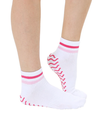 Pink Stripe Grip Socks