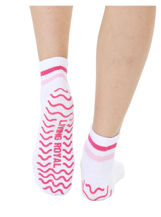 Pink Stripe Grip Socks