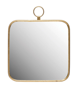 Metal Framed Wall Mirror, Gold Finish