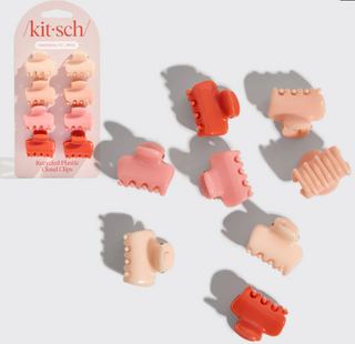 Kitsch Recycled Mini Cloud Clips 8 pc Set- Assorted Cherry Blossom