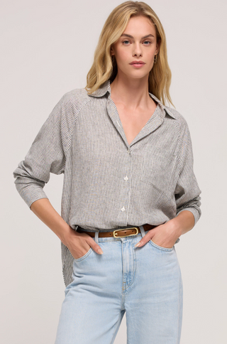 Z Supply The Perfect Linen Top- Sea Salt