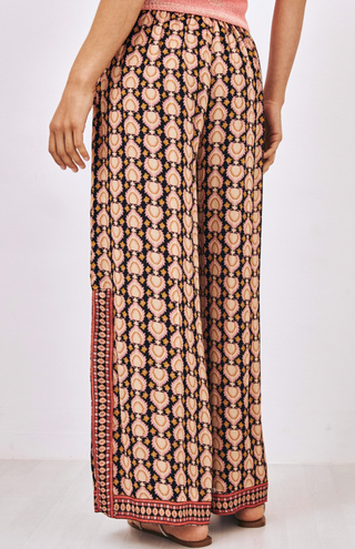Nakoya Printed Fluid Trousers- Black