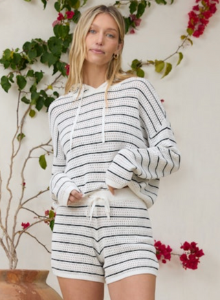 Penn Striped Hoodie- Chalk / Stitches and Stripes