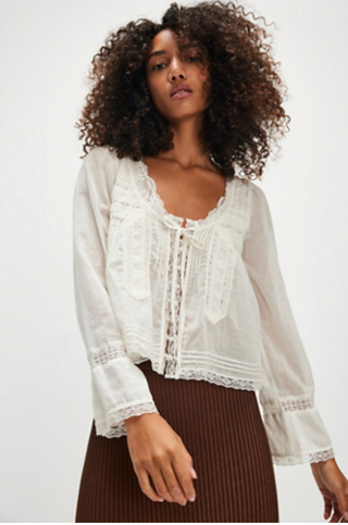 Free People Longsleeve Evermore Top- Ivory