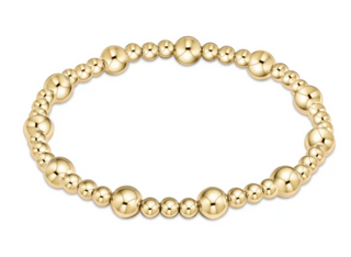 Classic Sincerity Pattern Bead Bracelet- Gold / Enewton
