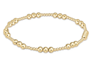 Classic Joy Pattern 4mm Bead Bracelet- Gold / Enewton