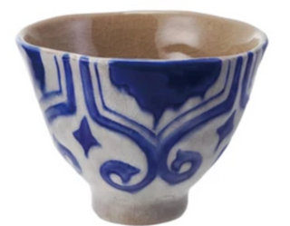 10 oz. Hand-Painted Stoneware Bowl/Teacup, 4 Styles