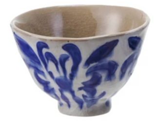 10 oz. Hand-Painted Stoneware Bowl/Teacup, 4 Styles
