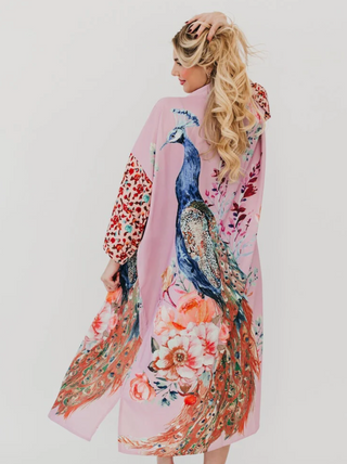 Peacock Summer Kimono / Lavender