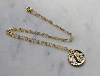 Queen Bee Gold Pendant Necklace