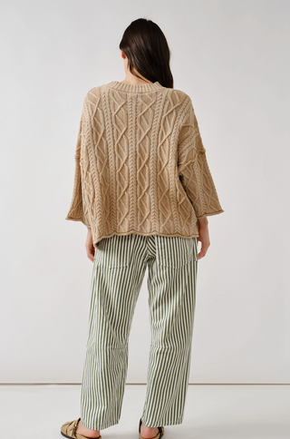 Ava Overize Washed Cable Sweater / Mixed Camel / Aaron & Amber
