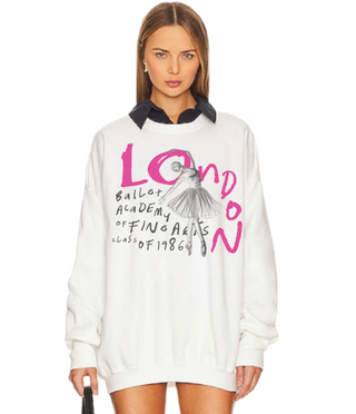 London Ballet Academy Crewneck Jumper / White / The Laundry Room
