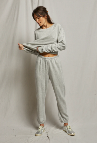 Johnny French Terry Easy Sweatpants / Heather Grey / Perfect White Tee