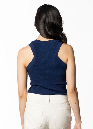 Project Social Tee Player Racerback Rib Tank - Navy