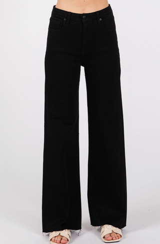 Letters to Juliet Paola A-Line Scissor Cut Wide Leg Jean / Black