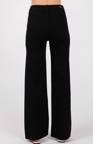 Letters to Juliet Paola A-Line Scissor Cut Wide Leg Jean / Black