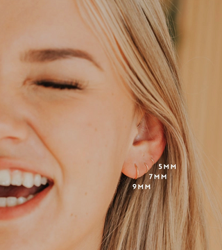 Tiny Hoops / 7mm| 14kt Gold Fill + Sterling Silver / Hello Adorn