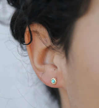 JaxKelly Sun Stud Turquoise Earrings