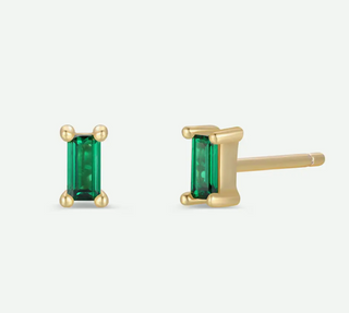 JaxKelly Emerald Baguette Earrings